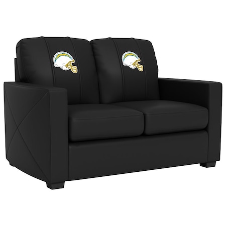Dreamseat Silver Loveseat with Los Angeles Chargers Helmet Logo XZ7759003LSCDBK-PSNFL20077